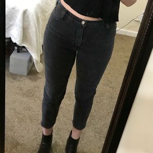 Black high rise mom jeans
